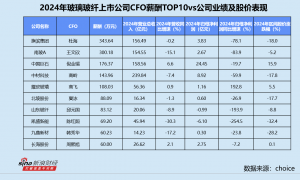 玻璃玻纤业CFO群体观察：旗滨集团杜海年薪最高超340万 再升科技刘正琪垫底收入不足30万